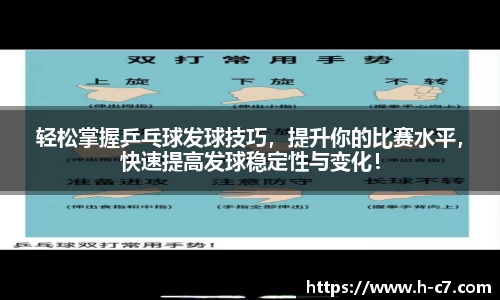 轻松掌握乒乓球发球技巧，提升你的比赛水平，快速提高发球稳定性与变化！